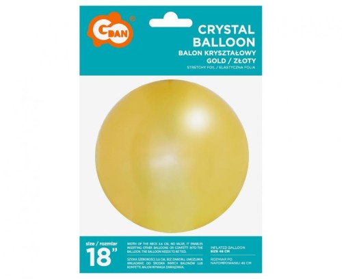 Balon złota kula złoty duża piłka 18" Aqua kryształowy