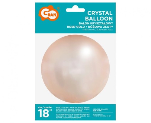 Balon kula różowe złoto duża piłka Aqua kryształowy  18"
