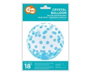 Balon kula w niebieskie groszki kropki grochy 18" kryształowy Aqua