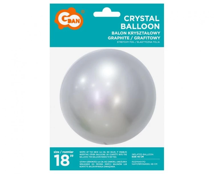 Balon kula grafitowy kryształowa piłka 46 cm 18"