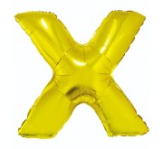 Balon foliowy złota litera X złoty balon literka na hel 89 cm