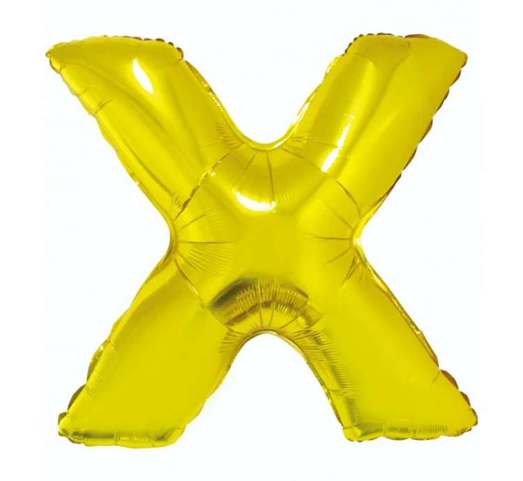 Balon foliowy złota litera X złoty balon literka na hel 89 cm