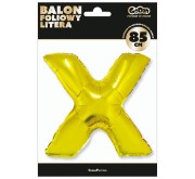 Balon foliowy złota litera X złoty balon literka na hel 89 cm