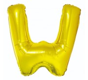 Balon foliowy złota litera W złoty balon literka na hel 89 cm