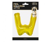 Balon foliowy złota litera W złoty balon literka na hel 89 cm