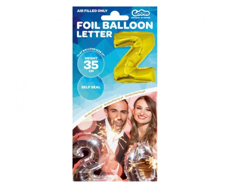 Balon foliowy złota litera Z złoty balon literka 35 cm