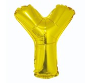 Balon foliowy złota litera Y złoty balon literka 35 cm