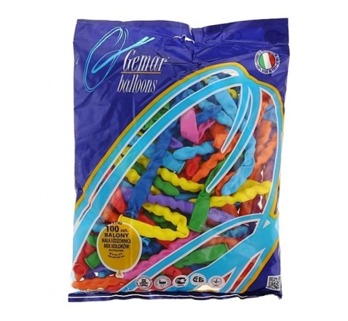 Balony karbowane mała dżdżownica pastelowe 100 szt robaczki