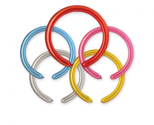 Balony rurki do modelowania metaliczne kolorowe mix 100 szt