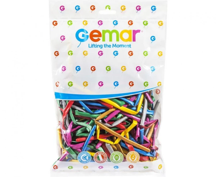 Balony rurki do modelowania metaliczne kolorowe mix 100 szt