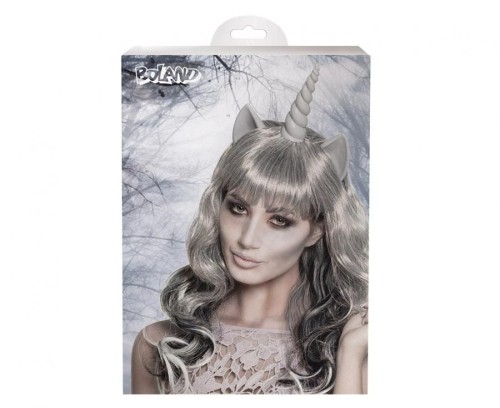 Peruka Duch Jednorożca przebranie Halloween biały jednorożec z uszami straszny