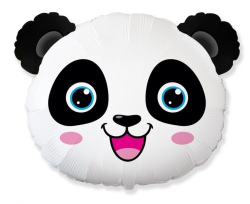 Balon foliowy Panda głowa pandy z uszami uśmiechnięty miś urodziny