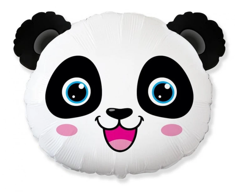 Balon foliowy Panda głowa pandy z uszami uśmiechnięty miś urodziny