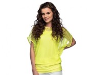 Top siateczkowy neonowy żółt rozm M/ L Przebranie Koszulka Retro Disco