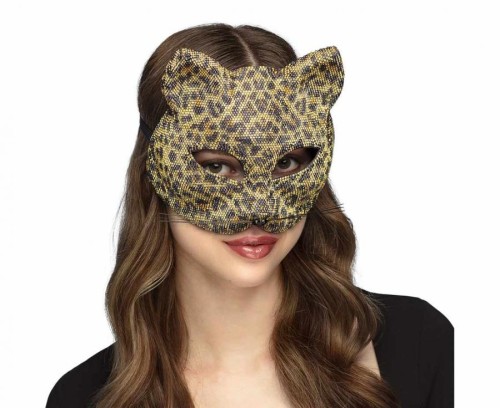 Maska wenecka Kot lampart plastik karnawał