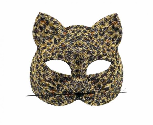 Maska wenecka Kot lampart plastik karnawał