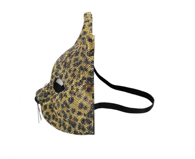 Maska wenecka Kot lampart plastik karnawał