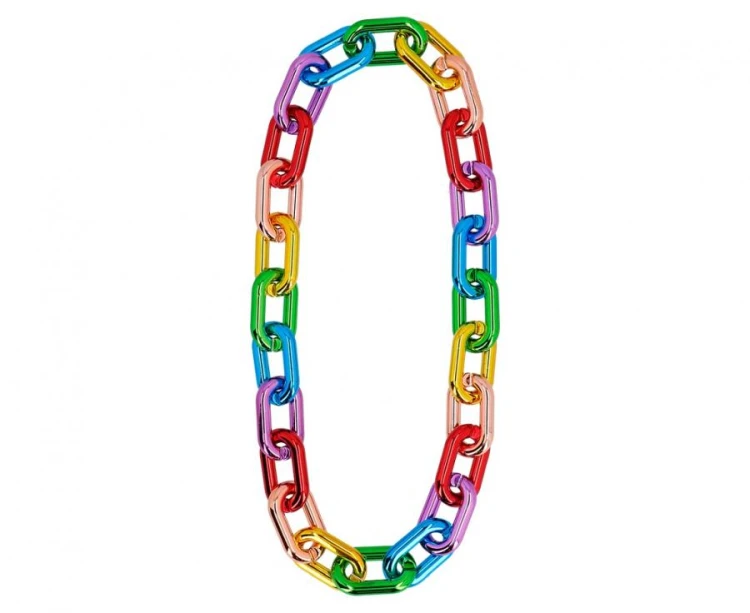 Tęczowy Łańcuch na Szyję Naszyjnik LGBTQA+ Strój Przebranie Karnawał Pride