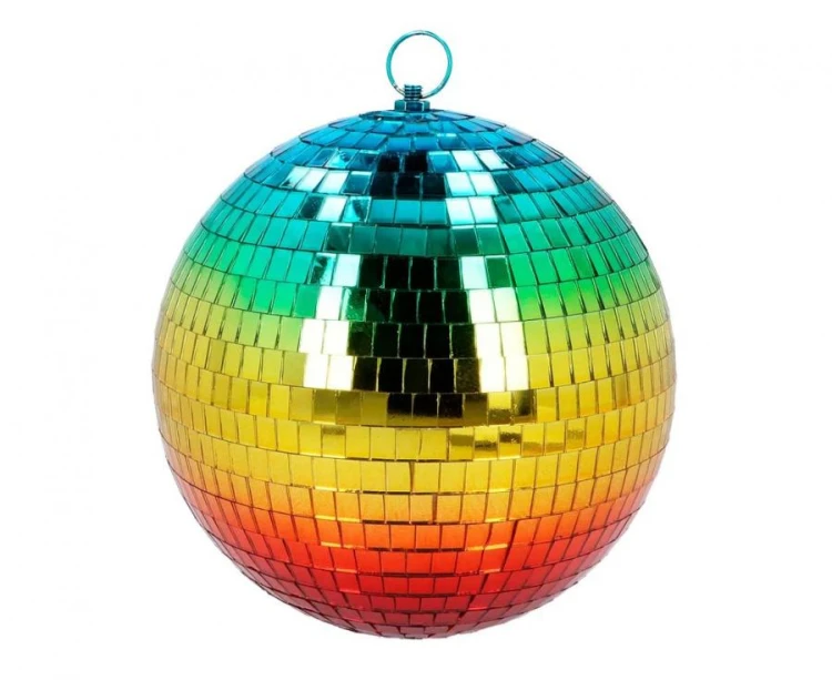 Kula Disco tęcza Tęczowa kula lustrzana dyskotekowa kolorowa rozm 20 cm