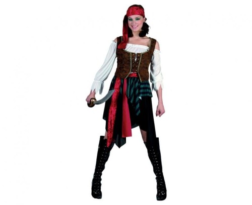 STRÓJ dla dorosłych PIRATKA kobieta pirat KORSARZ na karnawał UNIWERSALNY
