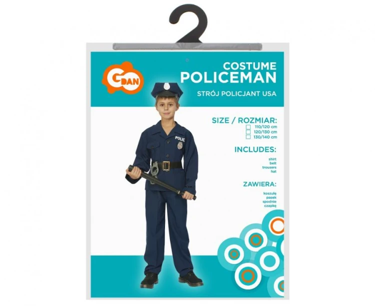 Strój Policjant USA Przebranie Policjanta kostium policja dla dzieci rozm 110/120 cm