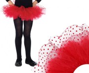 Spódnica dziewczynki Tutu tiulowa dziecięca czerwona w kropeczki uniwersalna