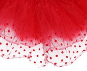 Spódnica dziewczynki Tutu tiulowa dziecięca czerwona w kropeczki uniwersalna