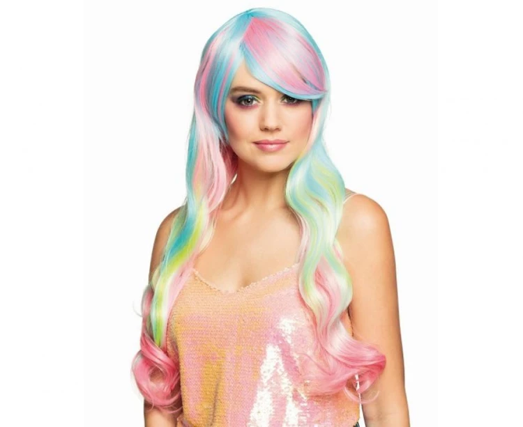 Peruka Heaven tęczowa długie kolorowe włosy bajkowe
