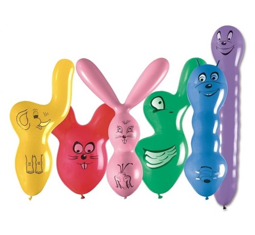 Balony lateksowe słoń kaczka królik rabak zając kształty mix wzorów 50 szt