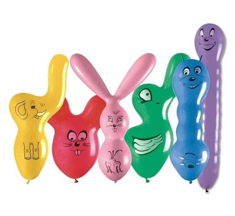 Balony lateksowe słoń kaczka królik rabak zając kształty mix wzorów 50 szt