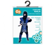 Strój Niebieski Ninja Przebranie Wojownika Kostium samuraj 120/130 cm