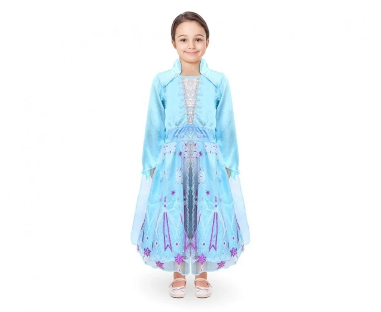 Strój Błękitna Księżniczka Przebranie zimowa królewna niebieska sukienka 95-110 cm