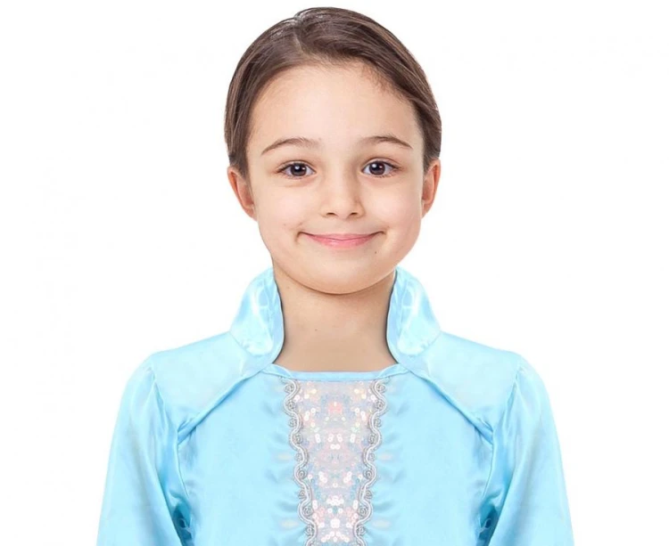 Strój Błękitna Księżniczka Przebranie zimowa królewna niebieska sukienka 95-110 cm