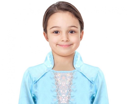 Strój Błękitna Księżniczka Przebranie zimowa królewna niebieska sukienka 110-125 cm