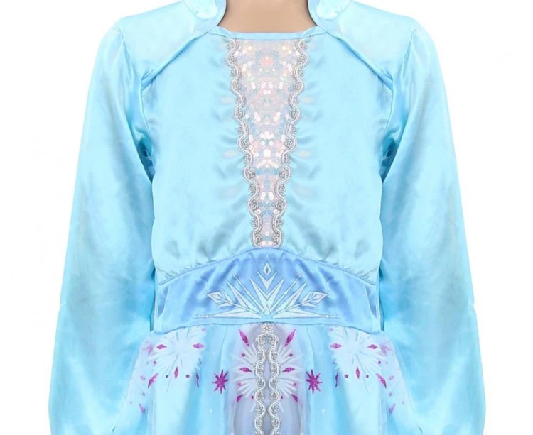 Strój Błękitna Księżniczka Przebranie zimowa królewna niebieska sukienka 110-125 cm