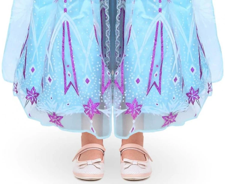 Strój Błękitna Księżniczka Przebranie zimowa królewna niebieska sukienka 110-125 cm