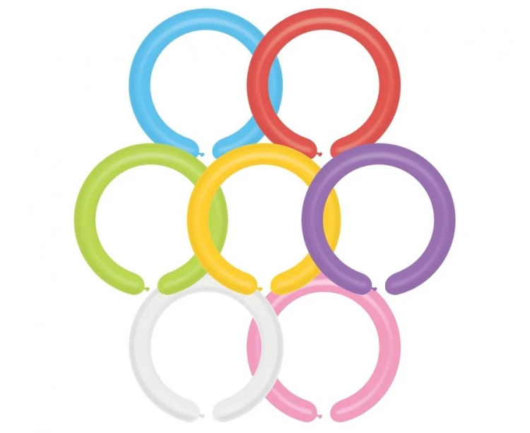 Balony Rurki włoskie do modelowania modelina kolorowe Mix kolorów 250 szt D4