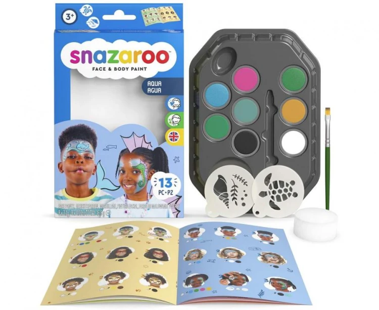 Profesjonalny Zestaw Farb do Malowania Twarzy Aqua Snazaroo
