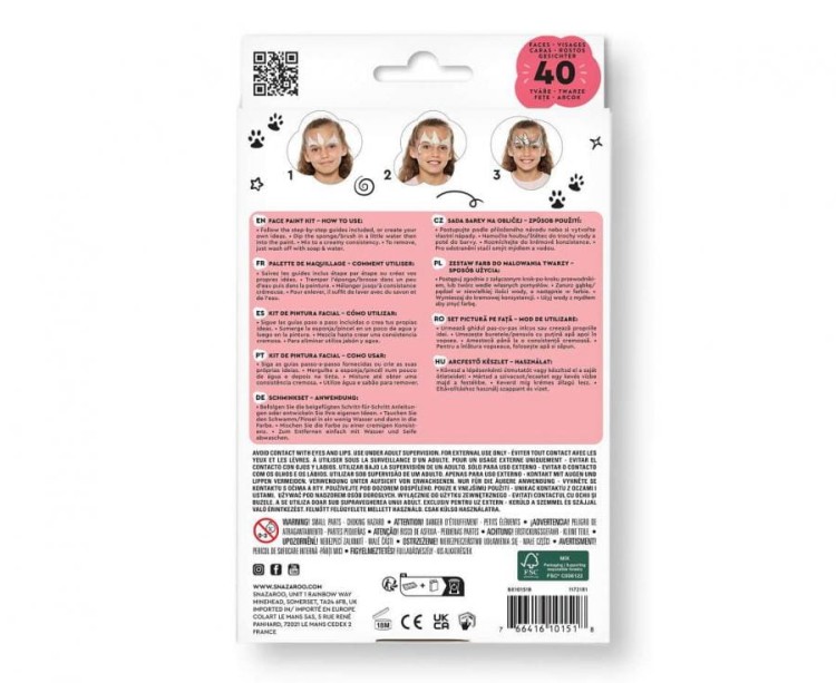 Profesjonalny Zestaw Farb do Malowania Twarzy Jednorożce Unicorns Snazaroo