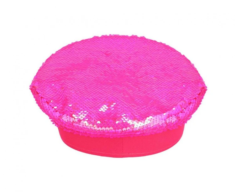 Czapka Sandy Perłowo Różowa Błyszcząca Party Retro Impreza