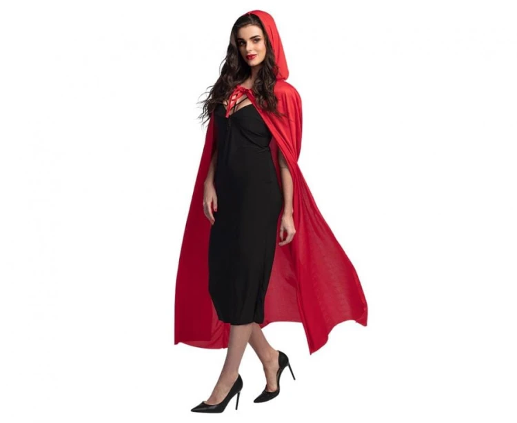 Czerwona peleryna dla dorosłych z kapturem Dusk 180 cm Halloween