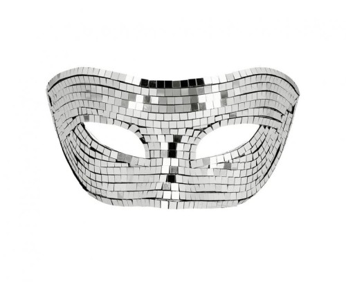 Maska Wenecka na Oczy Twarz Disco Srebrna Bal Maskowy Karnawał