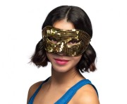 Maska Wenecka na Oczy Twarz Disco Złota Bal Maskowy Karnawał Halloween