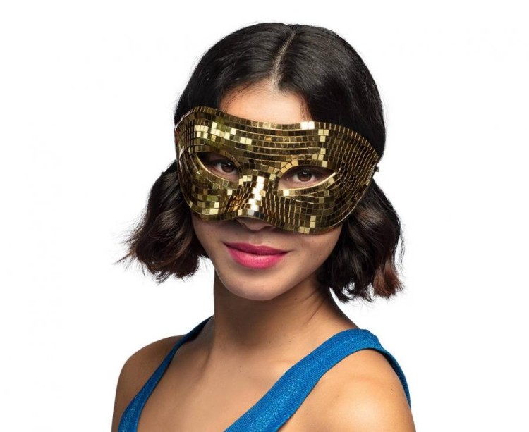 Maska Wenecka na Oczy Twarz Disco Złota Bal Maskowy Karnawał Halloween