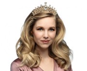 Tiara Diadem Korona Księżniczki Królowej Metalowa Przebranie Karnawał Złota