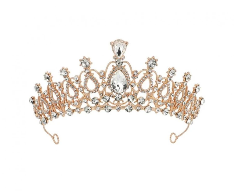 Tiara Diadem Korona Księżniczki Królowej Metalowa Przebranie Karnawał Złota