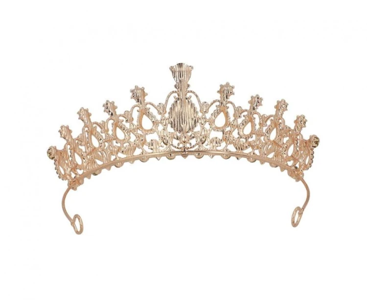 Tiara Diadem Korona Księżniczki Królowej Metalowa Przebranie Karnawał Złota