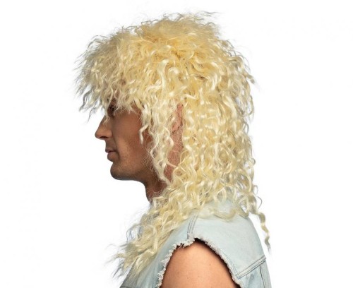 Peruka Gwiazda Rocka Blond Męska Rocker Strój Przebranie Lata 70 80 90