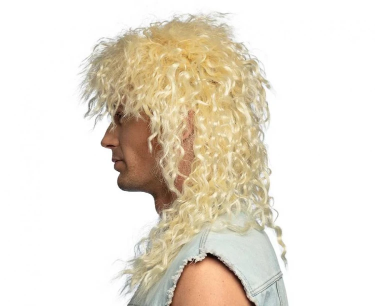 Peruka Gwiazda Rocka Blond Męska Rocker Strój Przebranie Lata 70 80 90
