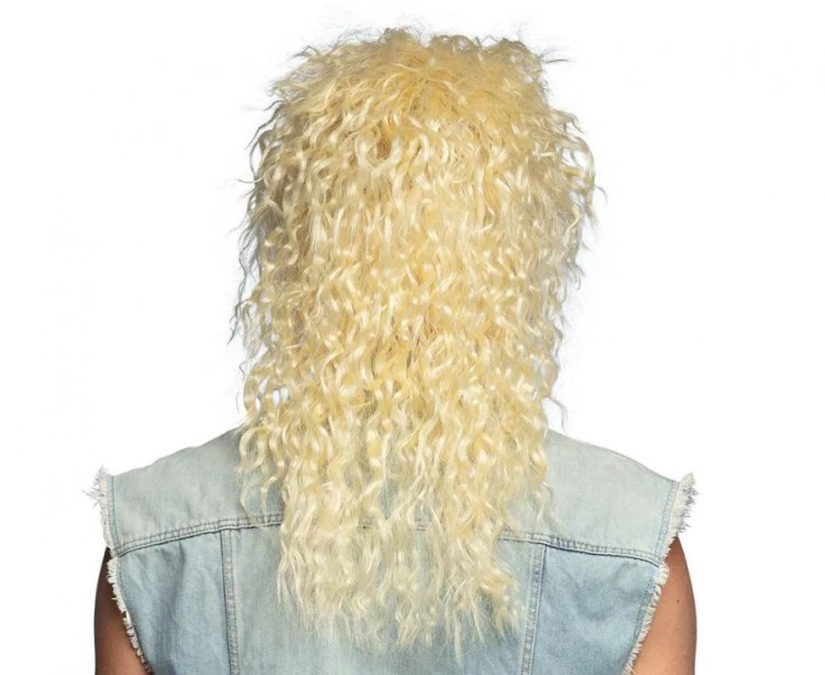 Peruka Gwiazda Rocka Blond Męska Rocker Strój Przebranie Lata 70 80 90